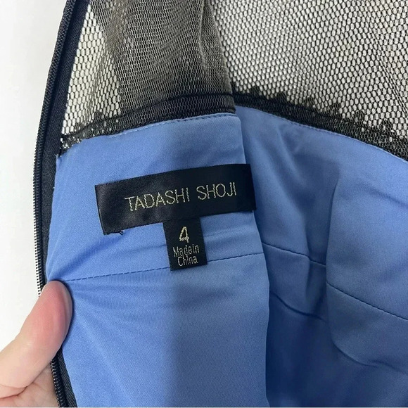 Tadashi Shoji NALANI DRESS Sleeveless Black Blue Size 4 - Picture 5 of 7
